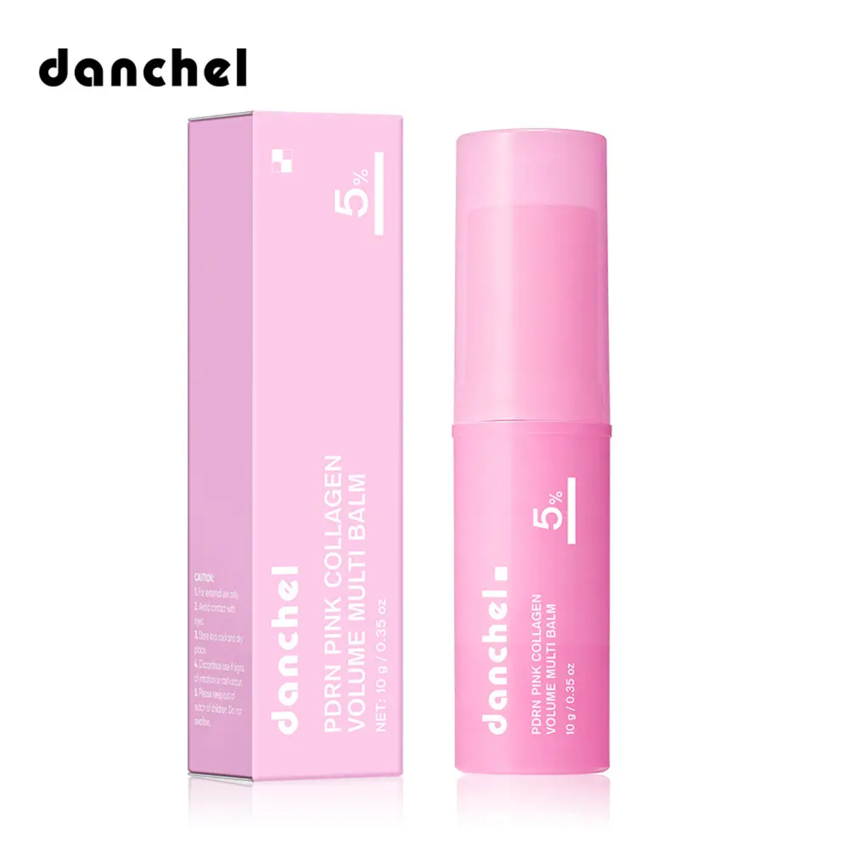 danchel PDRN Pink Collagen Volume Multi Balm, 10g Lock in Moisture, Firming Contour, Boosts Collagen Synthesis, Lightweight Formula, Stick Applicator