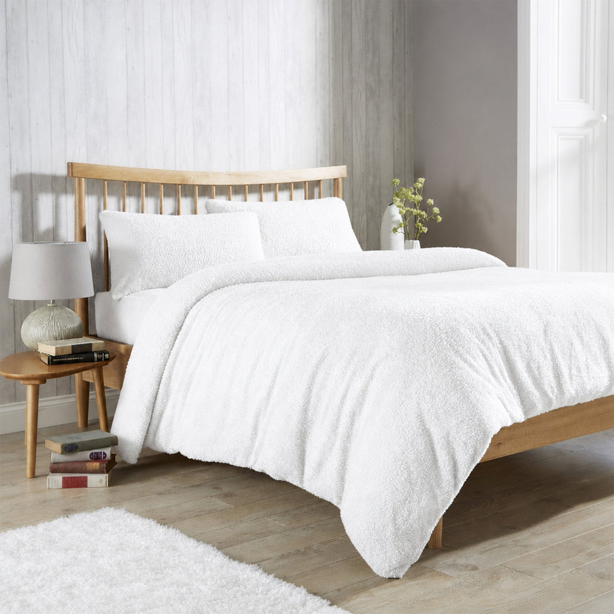 OLIVIA ROCCO Teddy Fleece Duvet Cover Set Plush Ultra Cosy Winter Bedding