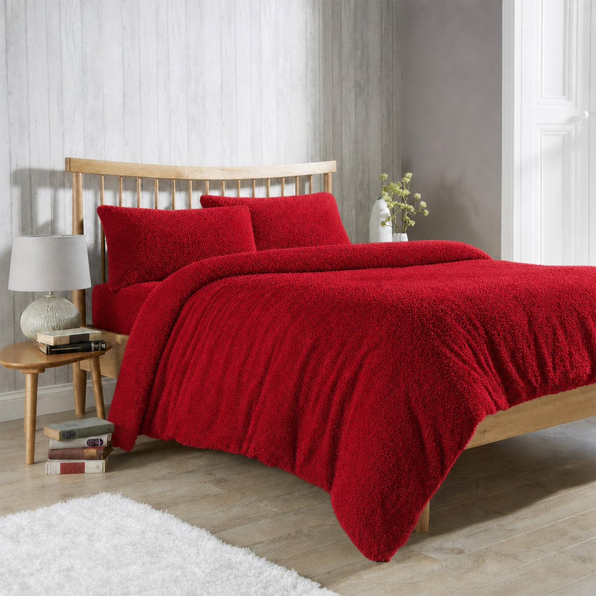 OLIVIA ROCCO Teddy Fleece Duvet Cover Set Plush Ultra Cosy Winter Bedding
