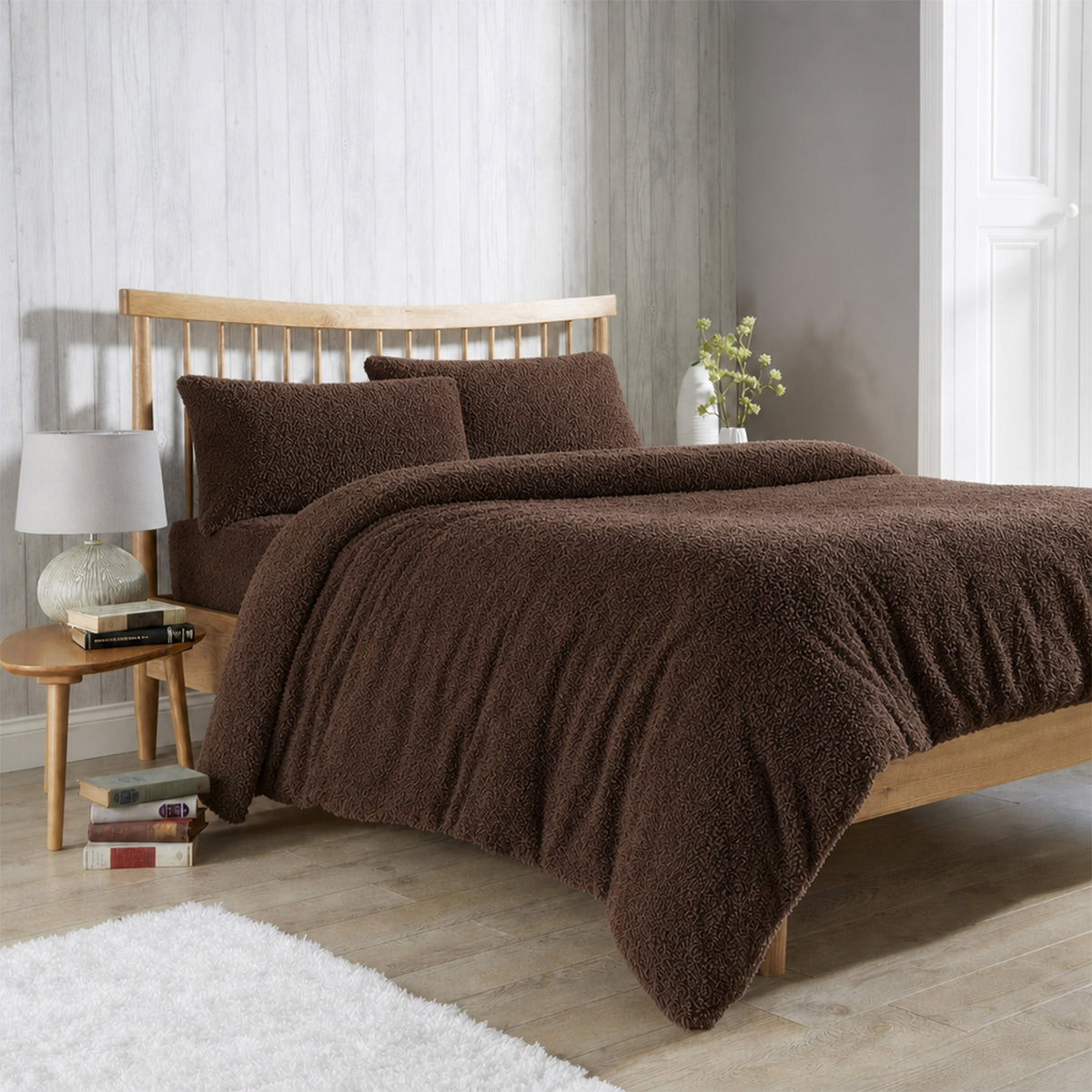 OLIVIA ROCCO Teddy Fleece Duvet Cover Set Plush Ultra Cosy Winter Bedding