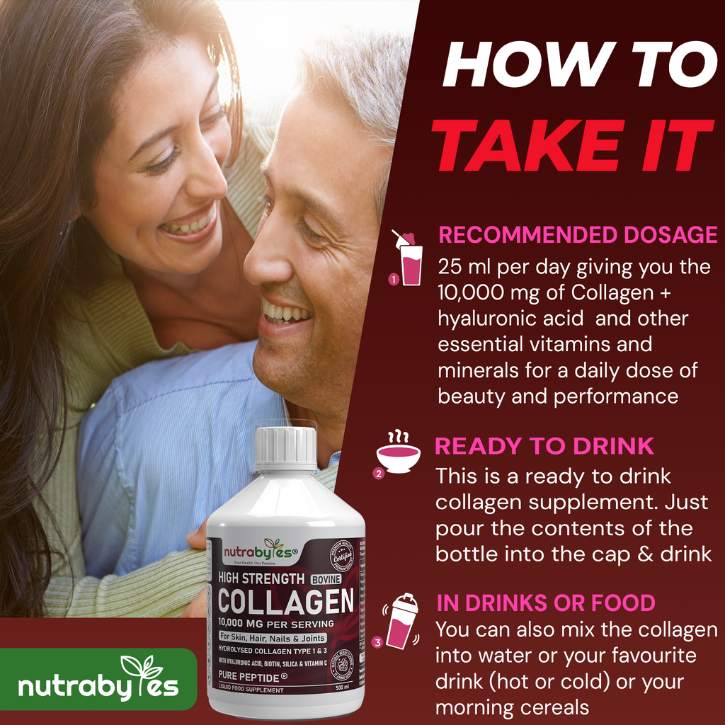 Liquid Bovine Collagen 10,000mg (Type 1 and 3) with 19 Amino Acids