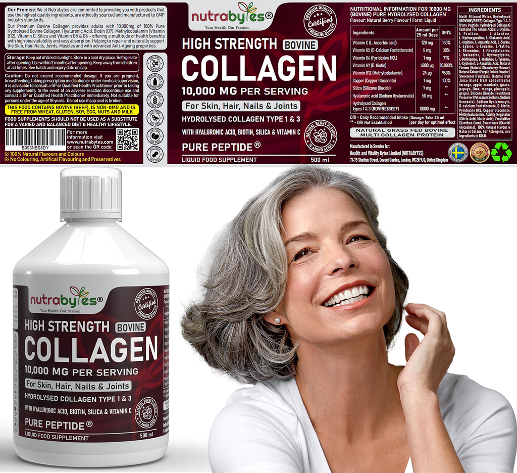 Liquid Bovine Collagen 10,000mg (Type 1 and 3) with 19 Amino Acids