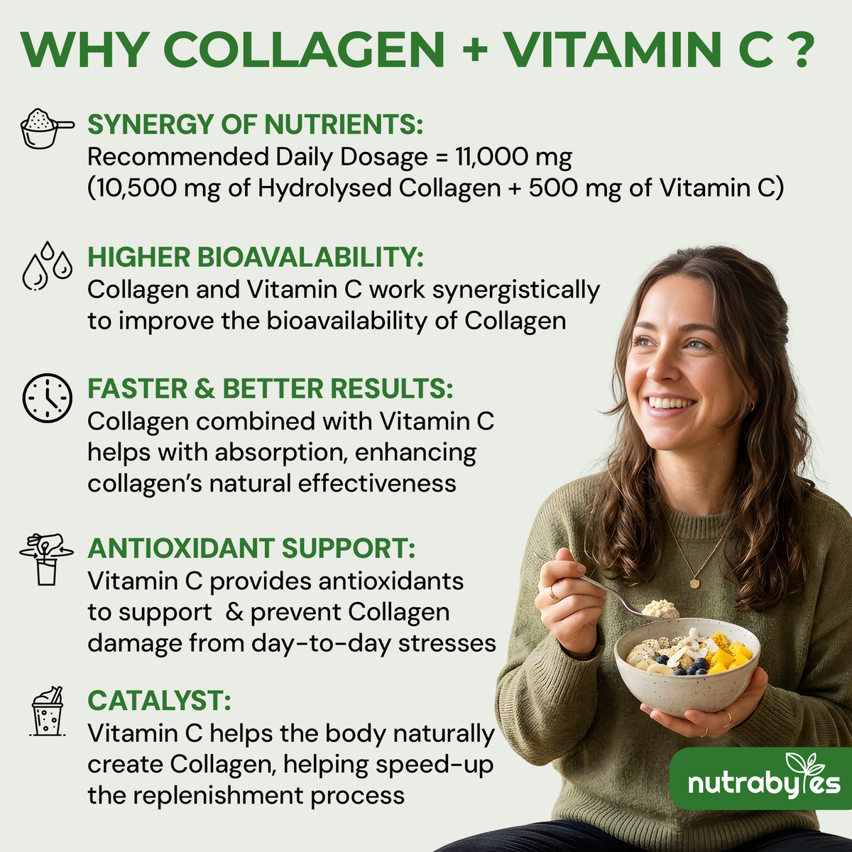 Collagen Powder with Vitamin C | 11,000mg | Unflavoured | 330g | 30 Days