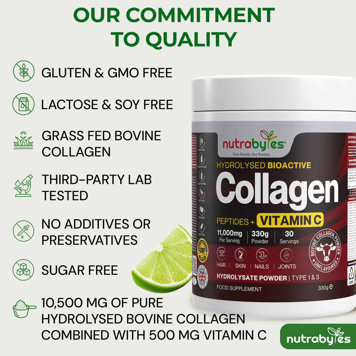 Collagen Powder with Vitamin C | 11,000mg | Unflavoured | 330g | 30 Days