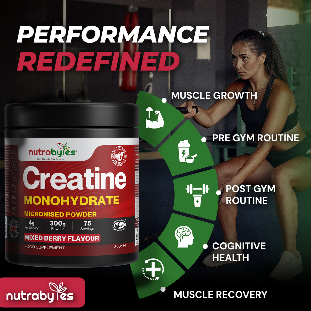 Creatine Monohydrate Powder | Micronised 200 Mesh | 300g | Mixed Berry Flavour | 4G Per Serving | Vegan Certified