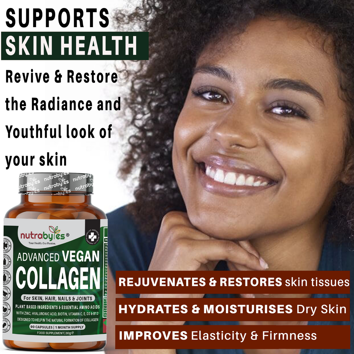 Advanced Vegan Collagen with Hyaluronic Acid, Biotin, Vitamin C & Amino Acids | Amino Acids | Made in UK