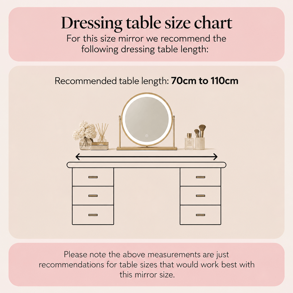 Island Round LED Vanity Mirror – Glamour Gold