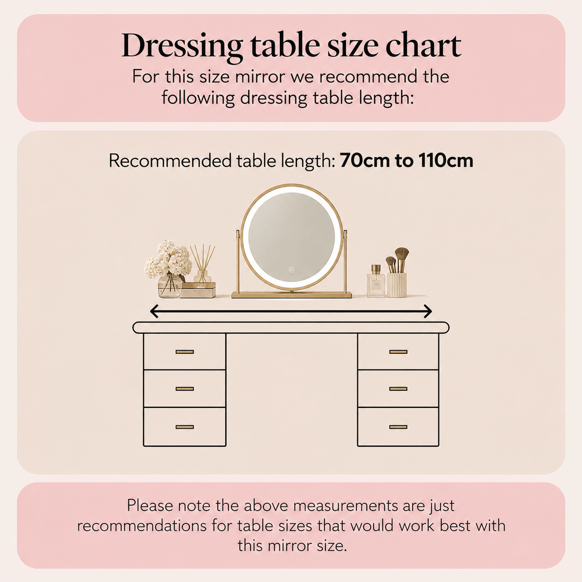 Island Round LED Vanity Mirror – Glamour Gold