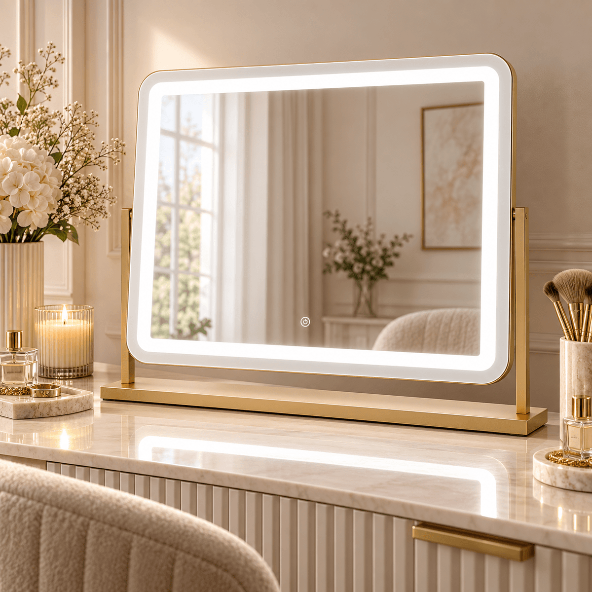 Gigi Glamour Gold LED Vanity Mirror