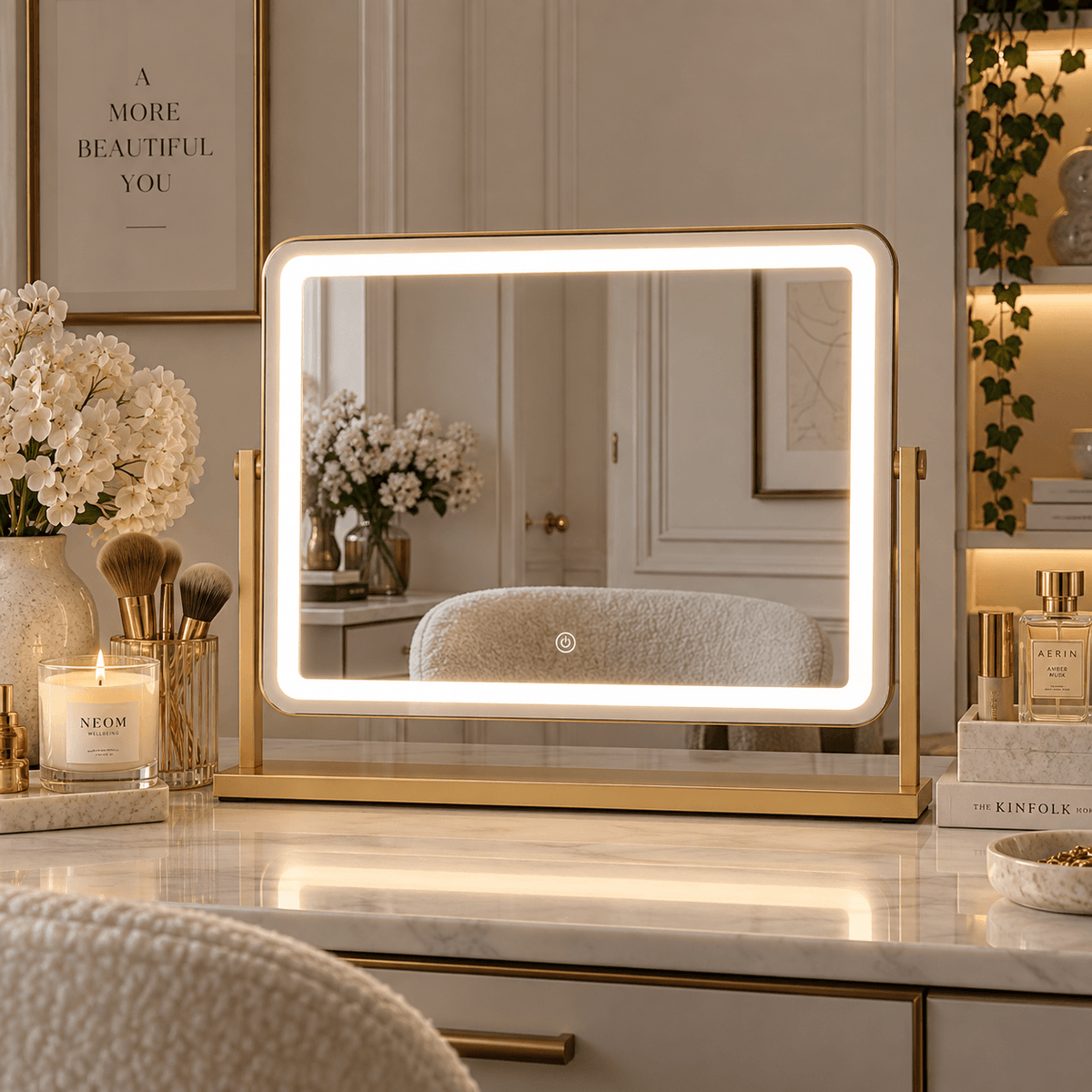 Gigi Glamour Gold LED Vanity Mirror