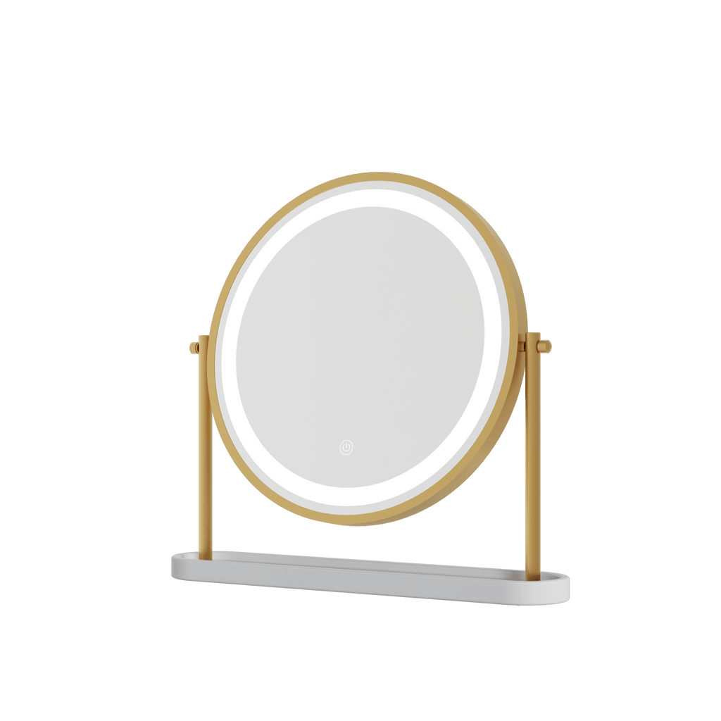 Island Round LED Vanity Mirror – Glamour Gold
