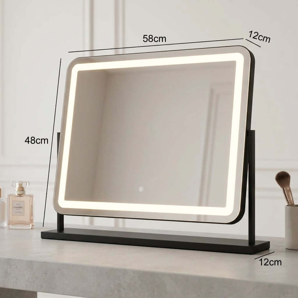 Noir Matt Black LED Vanity Mirror with Lights