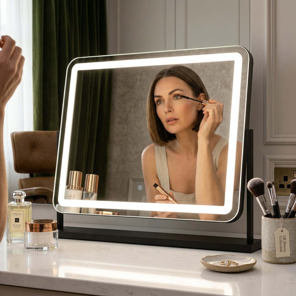 Noir Matt Black LED Vanity Mirror with Lights