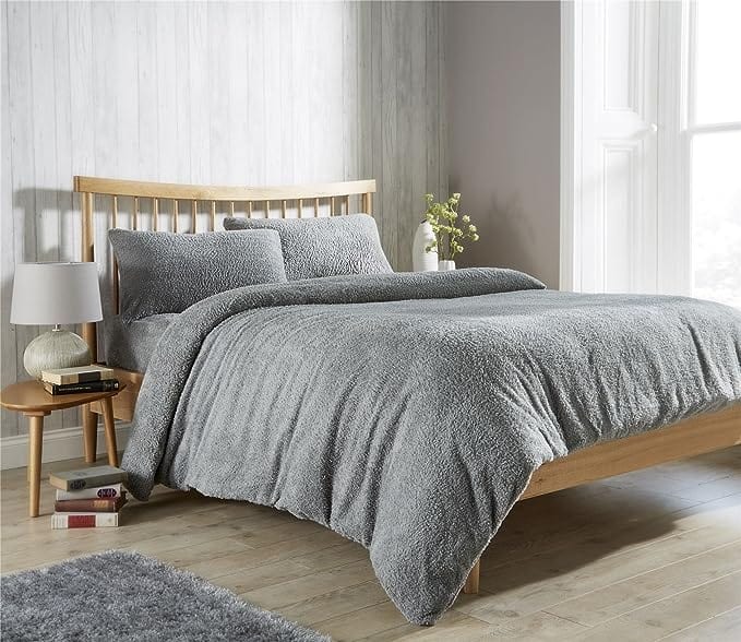 OLIVIA ROCCO Teddy Fleece Duvet Cover Set Plush Ultra Cosy Winter Bedding