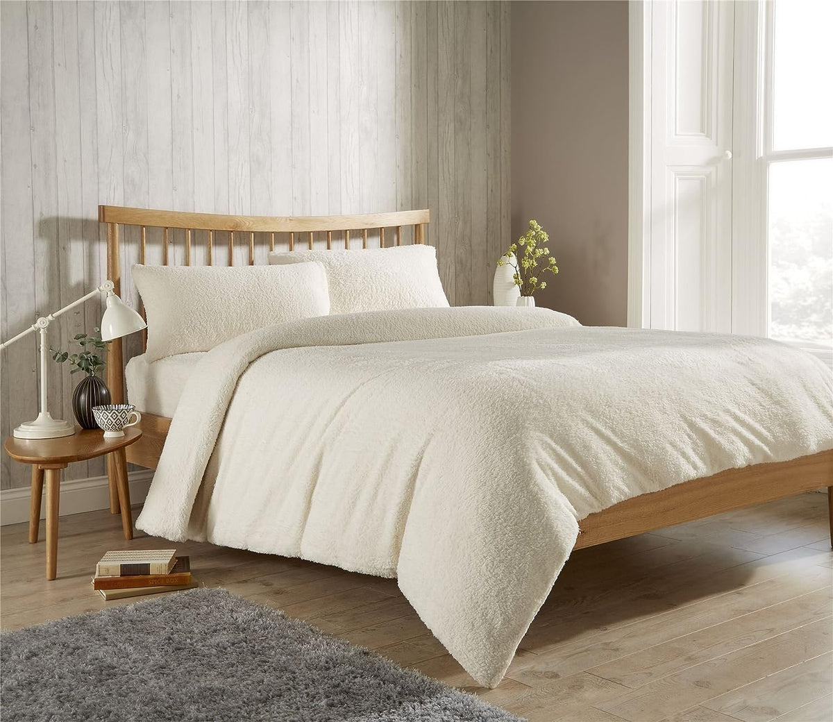 OLIVIA ROCCO Teddy Fleece Duvet Cover Set Plush Ultra Cosy Winter Bedding