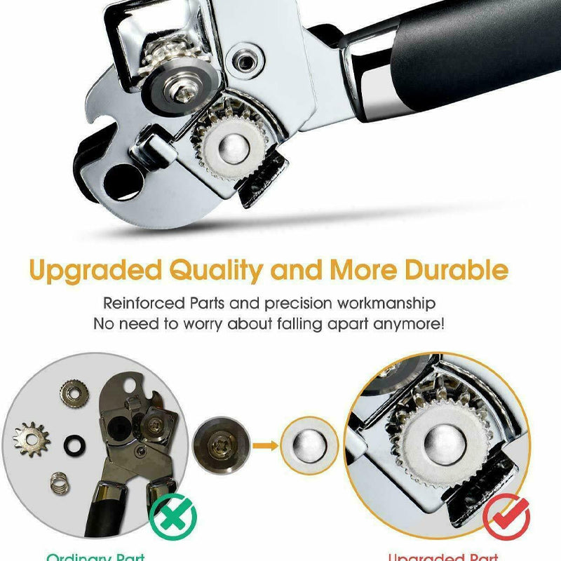 Heavy Duty Stainless Steel Tin Can Opener Cutter Easy Comfy Handle Grip Kitchen