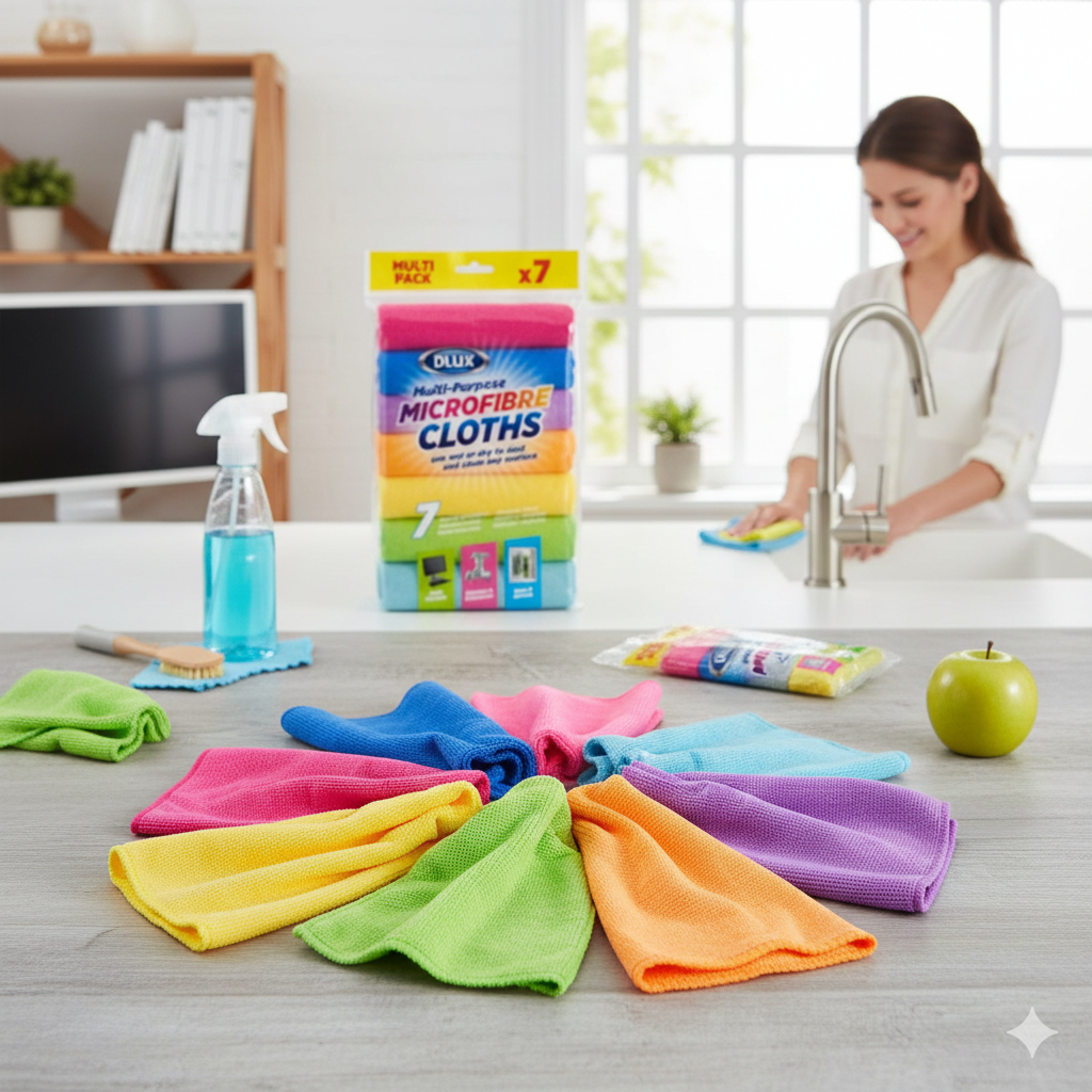 DLUX Microfiber Cloths High Quality Multi Purpose  7 Packs