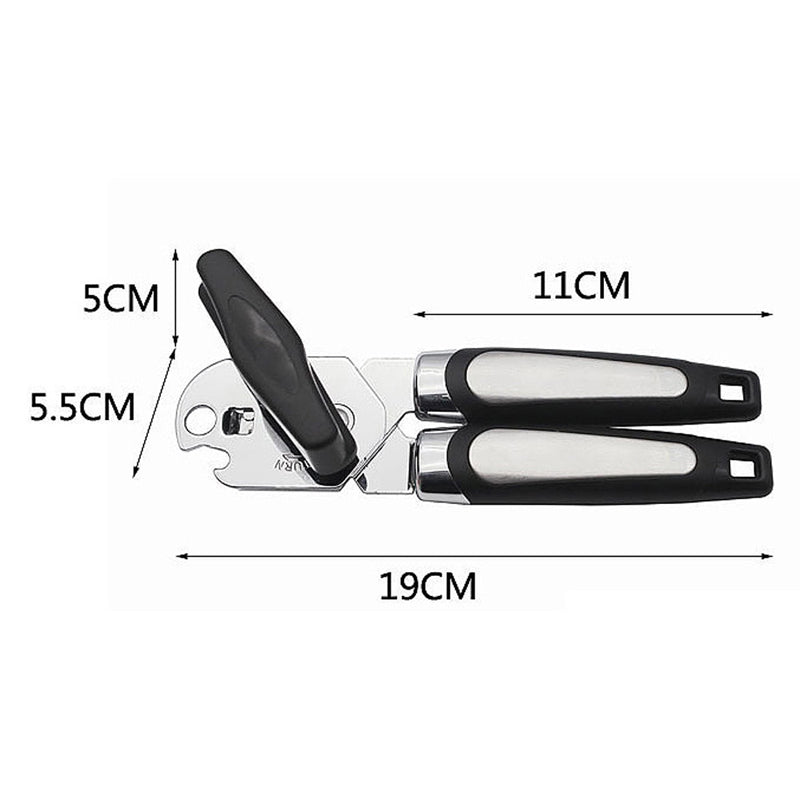 Heavy Duty Stainless Steel Tin Can Opener Cutter Easy Comfy Handle Grip Kitchen