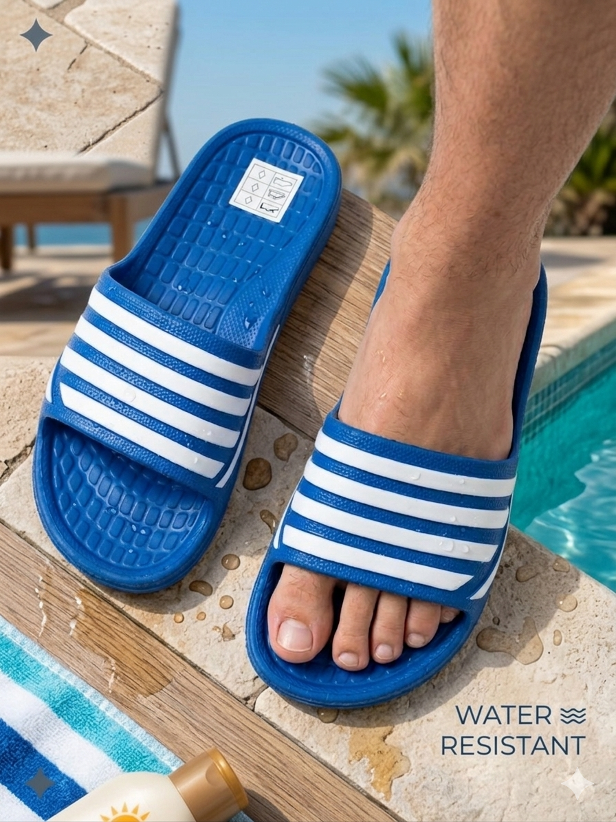 SURF LIFE Men’s Pool Sliders – Lightweight, Water-Resistant Slip-On Sandals,...