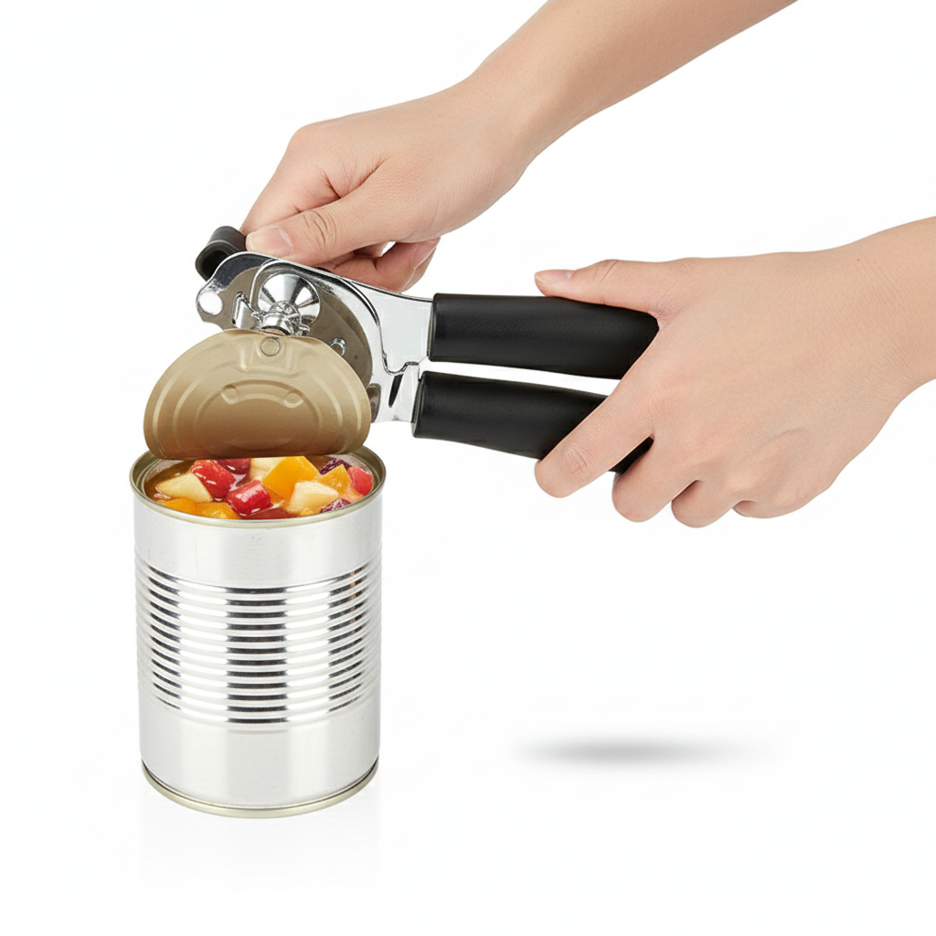 Heavy Duty Stainless Steel Tin Can Opener Cutter Easy Comfy Handle Grip Kitchen